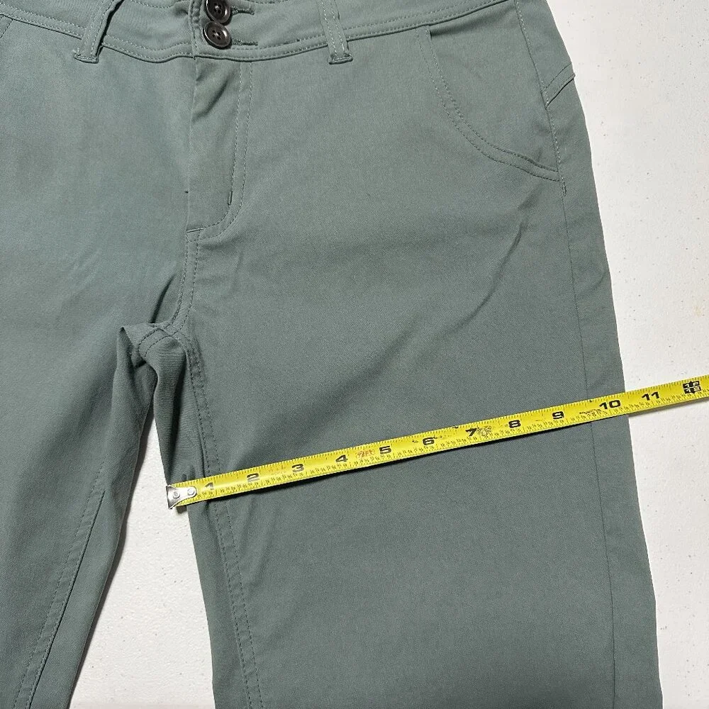 PrAna Halle Straight Smoky Blue Hiking Climbing Pants Stretch Roll-up Legs Sz 10 - Picture 9 of 13